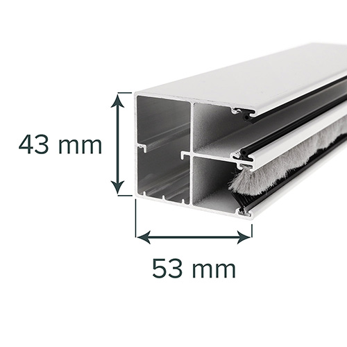 Alluminio guida F PPDO 53 (53x43mm)