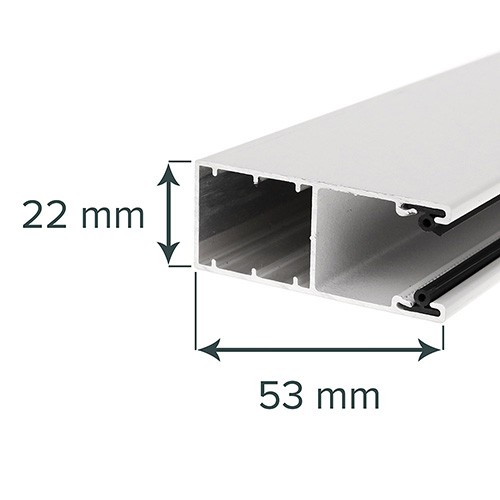 Alluminio guida F PP 53 (53x22mm)
